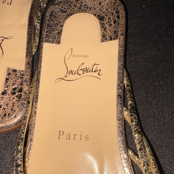 Christian Louboutin Gold & Silver Metallic Sandals Size 41 1/2 - Picture 5 of 13